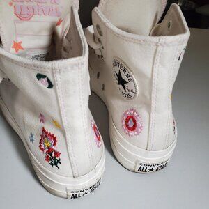 Converse Return to Festival Floral Embroidered White Platform Hi-Tops -Sz 7